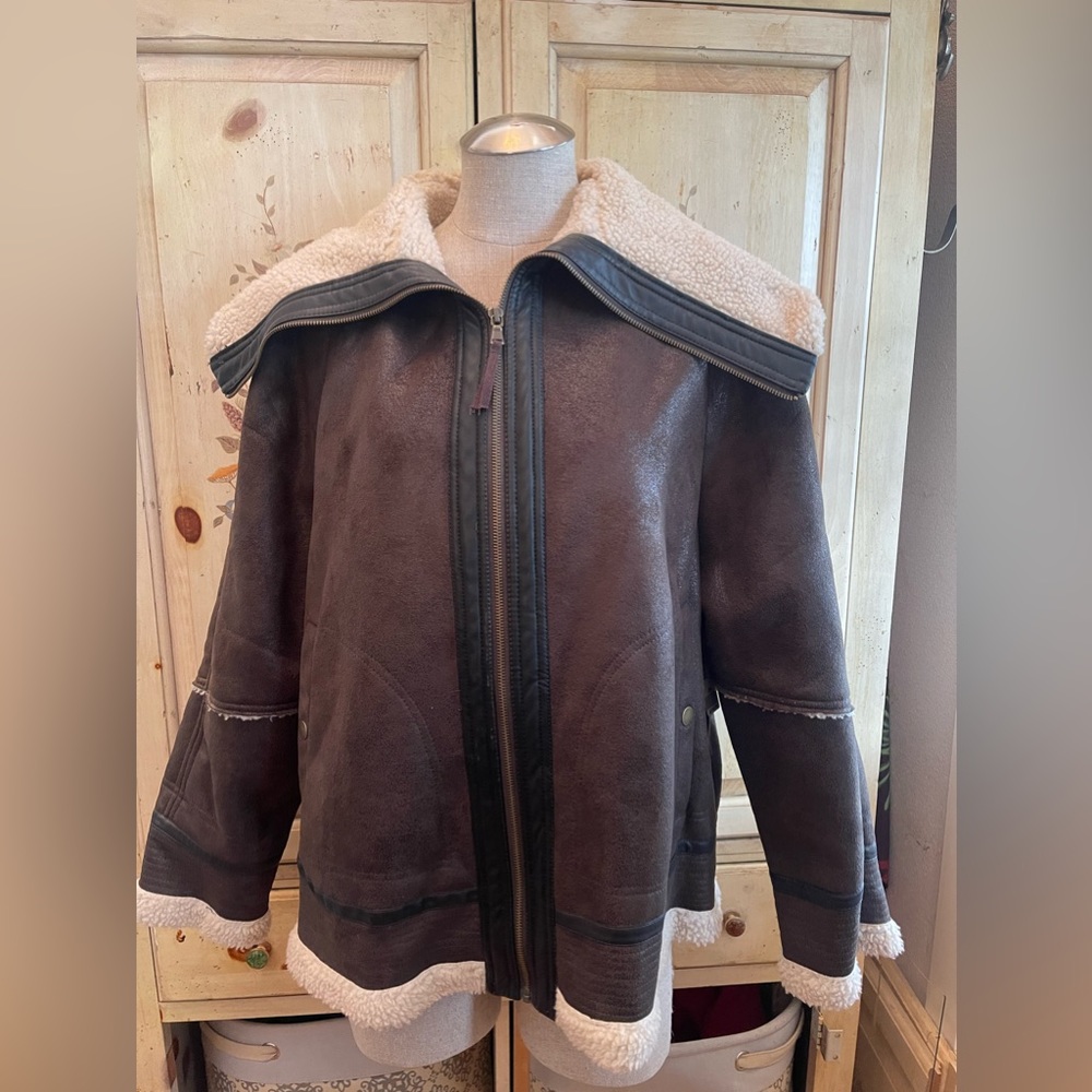 Ana women’s fleece lined Leather Jacket 2x